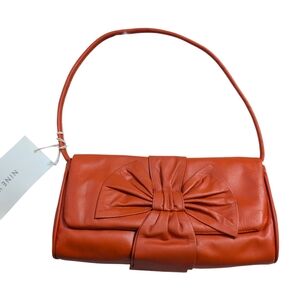 Vintage Orange Leather Bow Purse Nine West Nwt